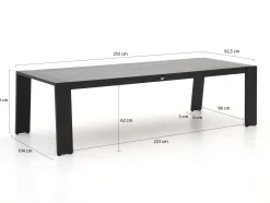Bellagio Vinadio 255cm low dining tuinset 7-delig