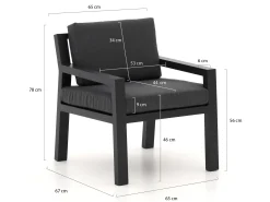 Bellagio Vinadio 255cm low dining tuinset 7-delig