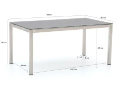 Bernstein Freiburg dining tuintafel 160x90x76cm