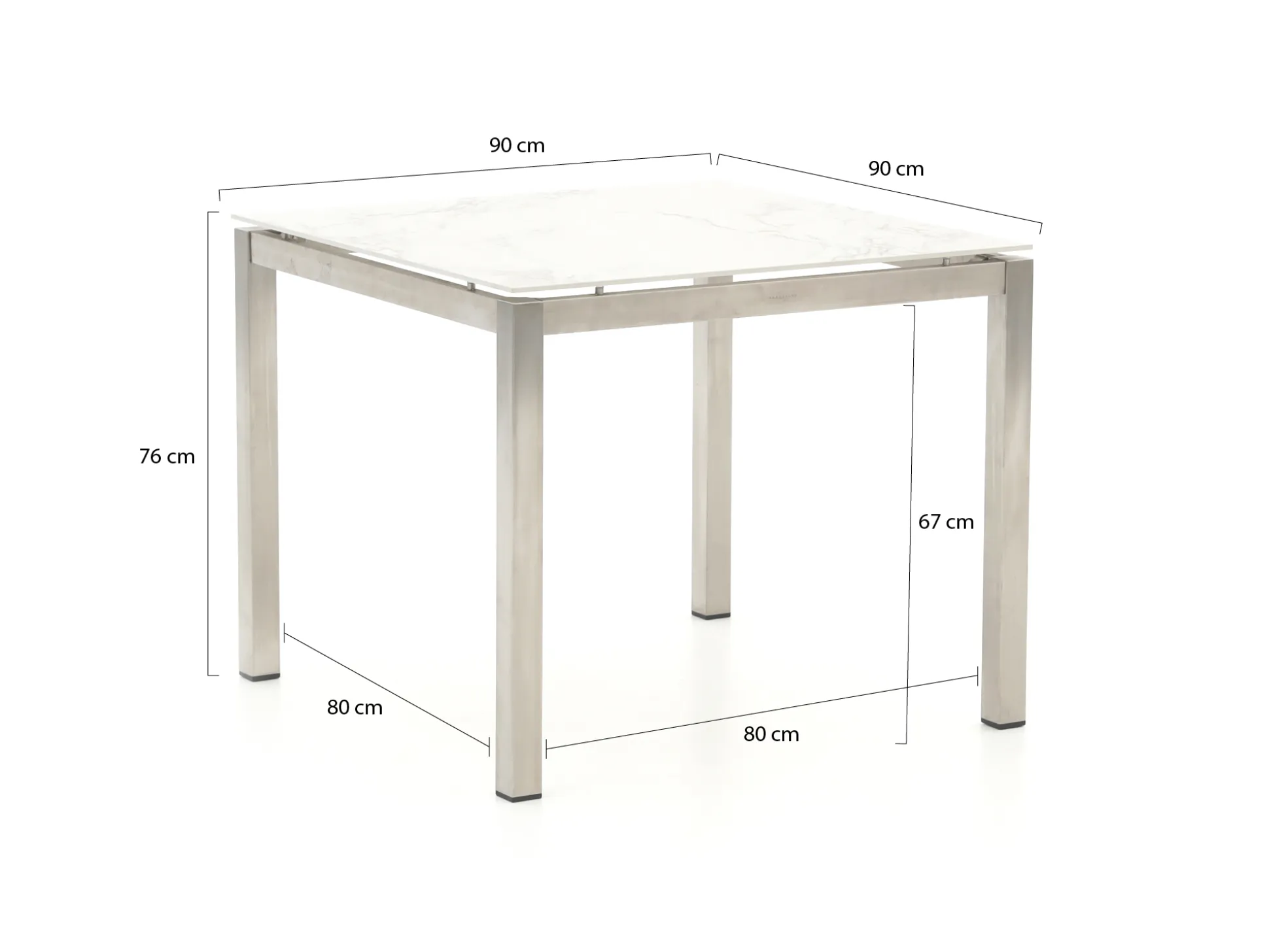 Bernstein Freiburg dining tuintafel 90x90x76cm