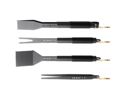 Boretti barbecue grill gereedsschapsset 4-delig (tang, spatel, vork, pincet)