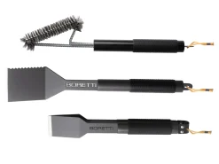 Boretti barbecue grill gereedsschapsset 3-delig (tang compact, spatel, borstel)