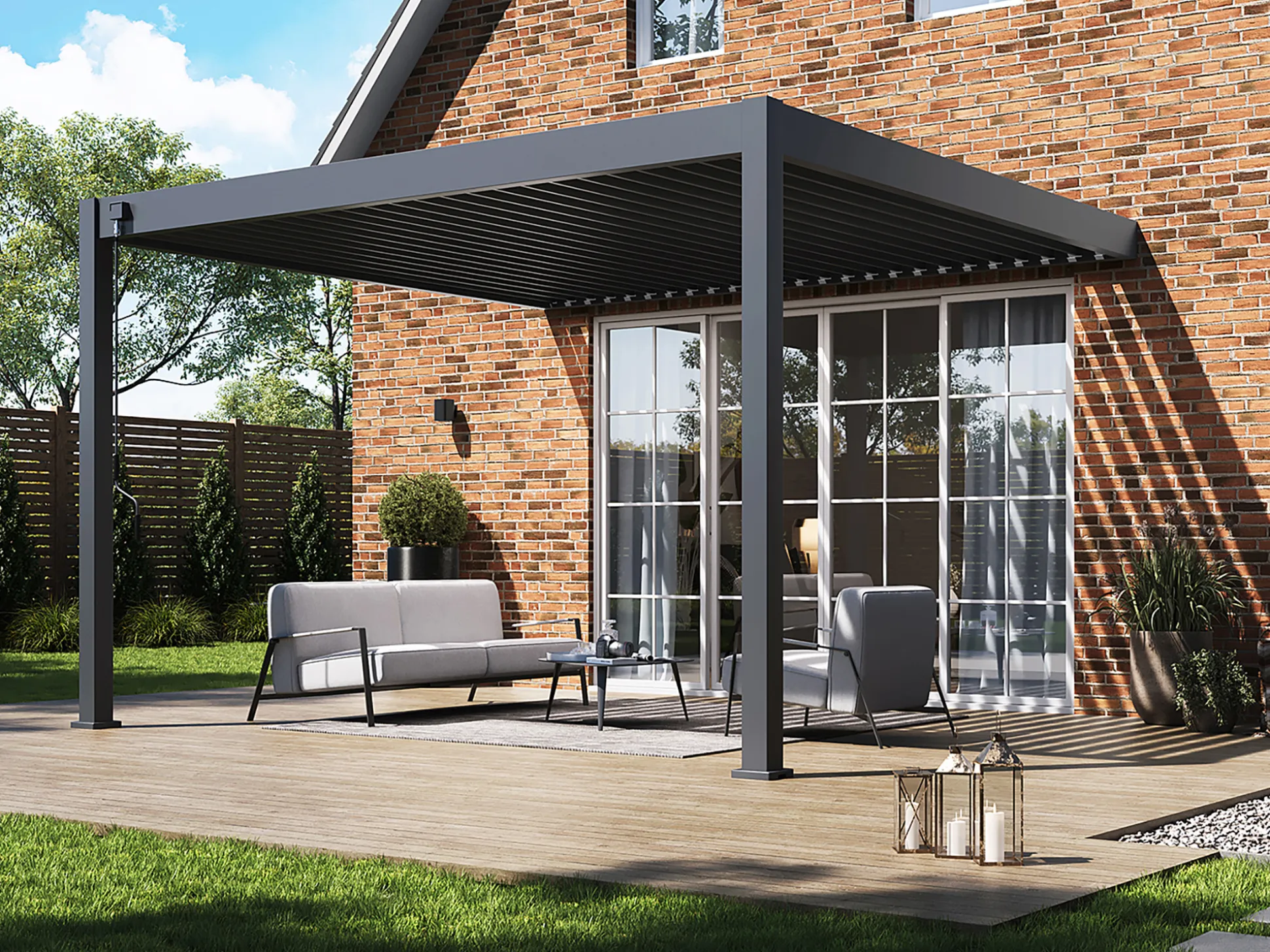 Cedrino Muur Pergola 400x360x255cm