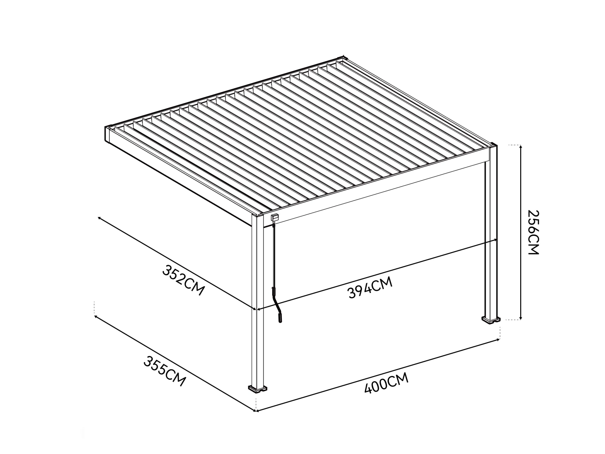 Cedrino Muur Pergola 400x360x255cm