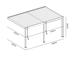 Cedrino Muur Pergola 530x360x255cm
