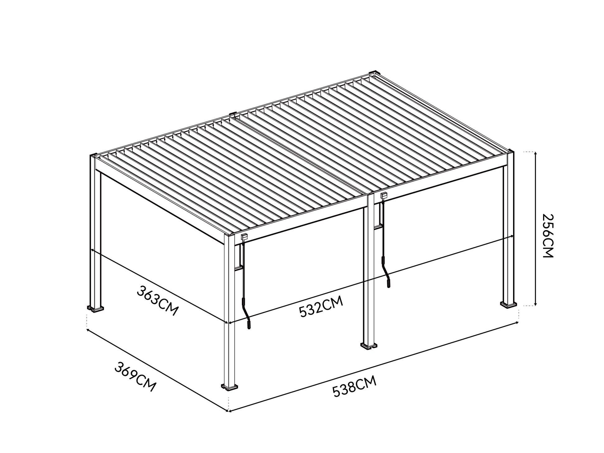 Cedrino Pergola 530x360x255cm