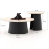 Cosidune lounge vuurtafelset ø 100cm (h: 40cm)/ø 55cm (h: 55cm)