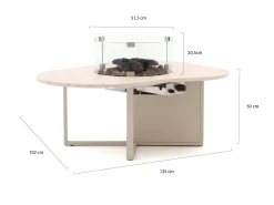 Cosiloft Novi lounge vuurtafel 125x102x50cm