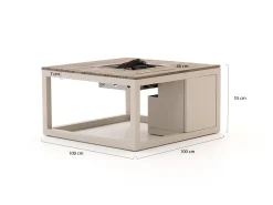 Cosiraw lounge vuurtafel 100x100x55cm