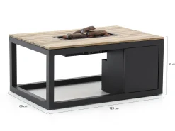 Cosiraw lounge vuurtafel 120x80x55cm