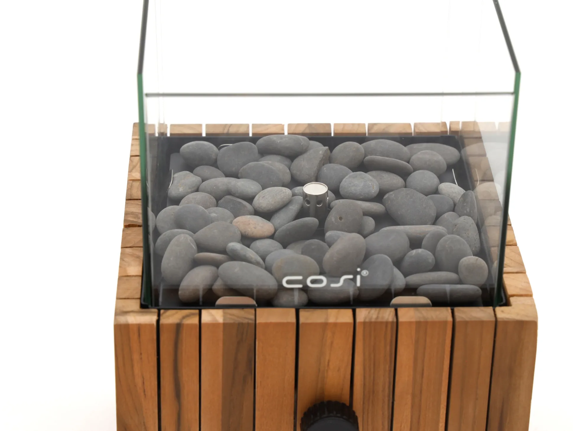 Cosiscoop Timber square gaslantaarn 20x20x30cm