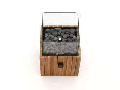 Cosiscoop Timber square gaslantaarn 20x20x30cm