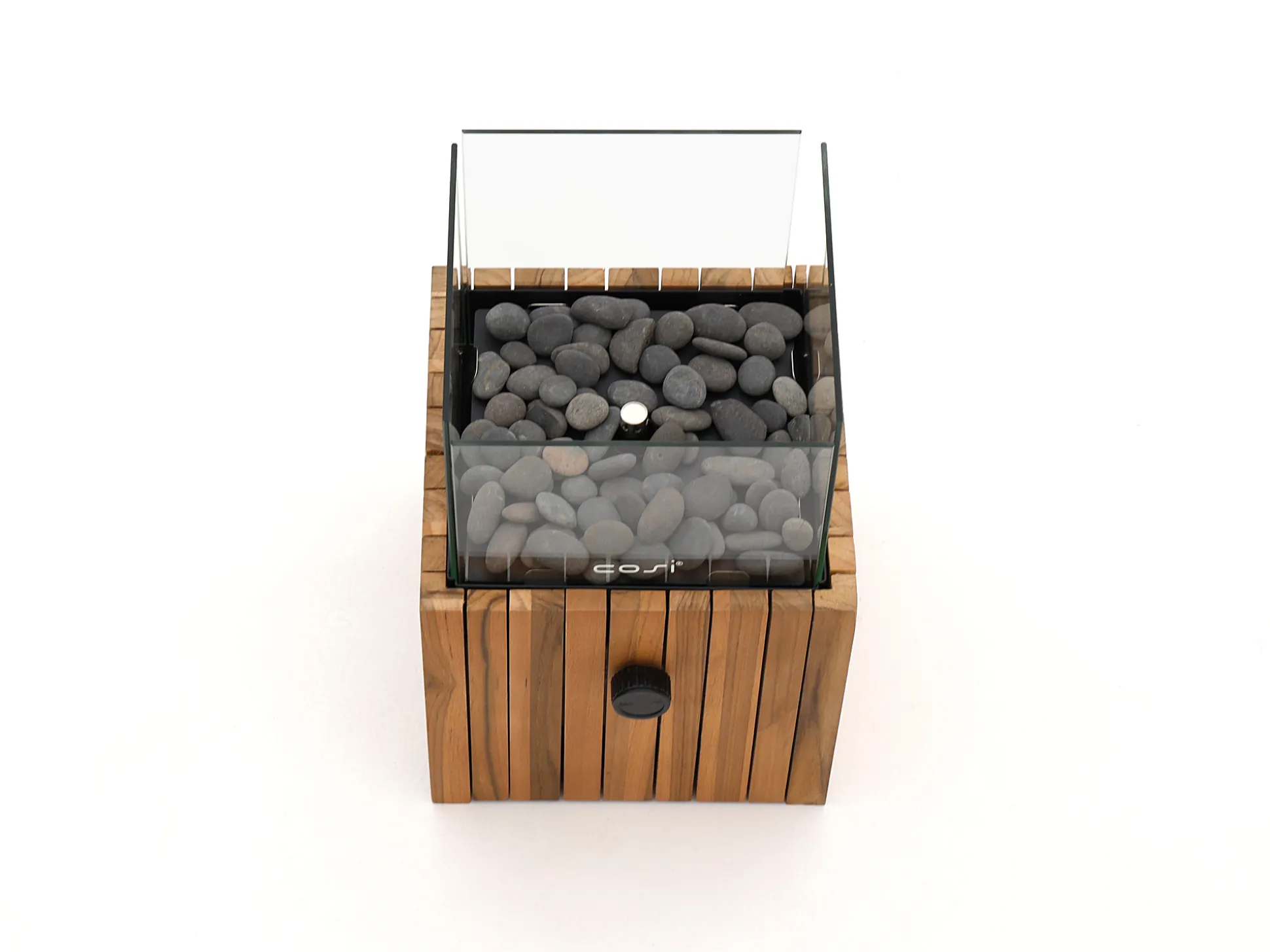 Cosiscoop Timber square gaslantaarn 20x20x30cm