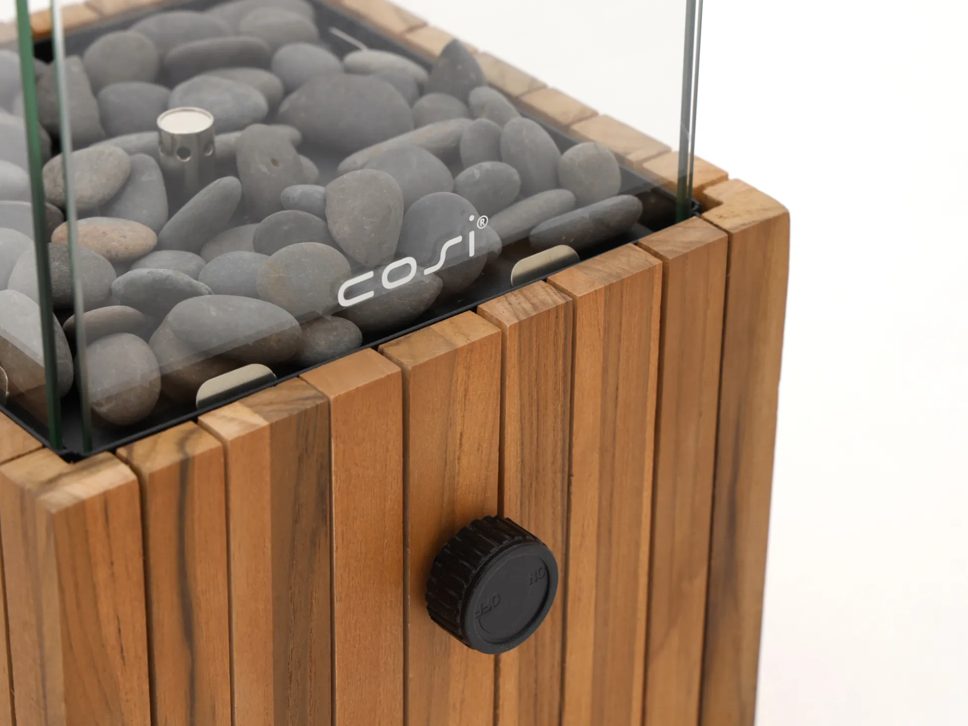 Cosiscoop Timber square gaslantaarn 20x20x30cm
