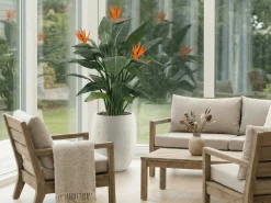 Designplants/Luca Lifestyle Strelitzia kunstplant (h:145cm) met Grigio Tall Balloon bloempot
