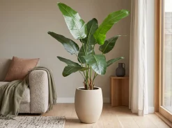 Designplants/Luca Lifestyle Strelitzia Nicolai kunstplant (h:145cm) met Grigio Tall Balloon bloempot