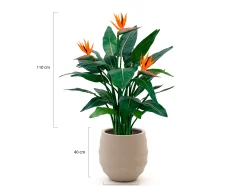 Designplants/Luca Lifestyle Strelitzia kunstplant (h:115cm) met Bordo Balloon bloempot