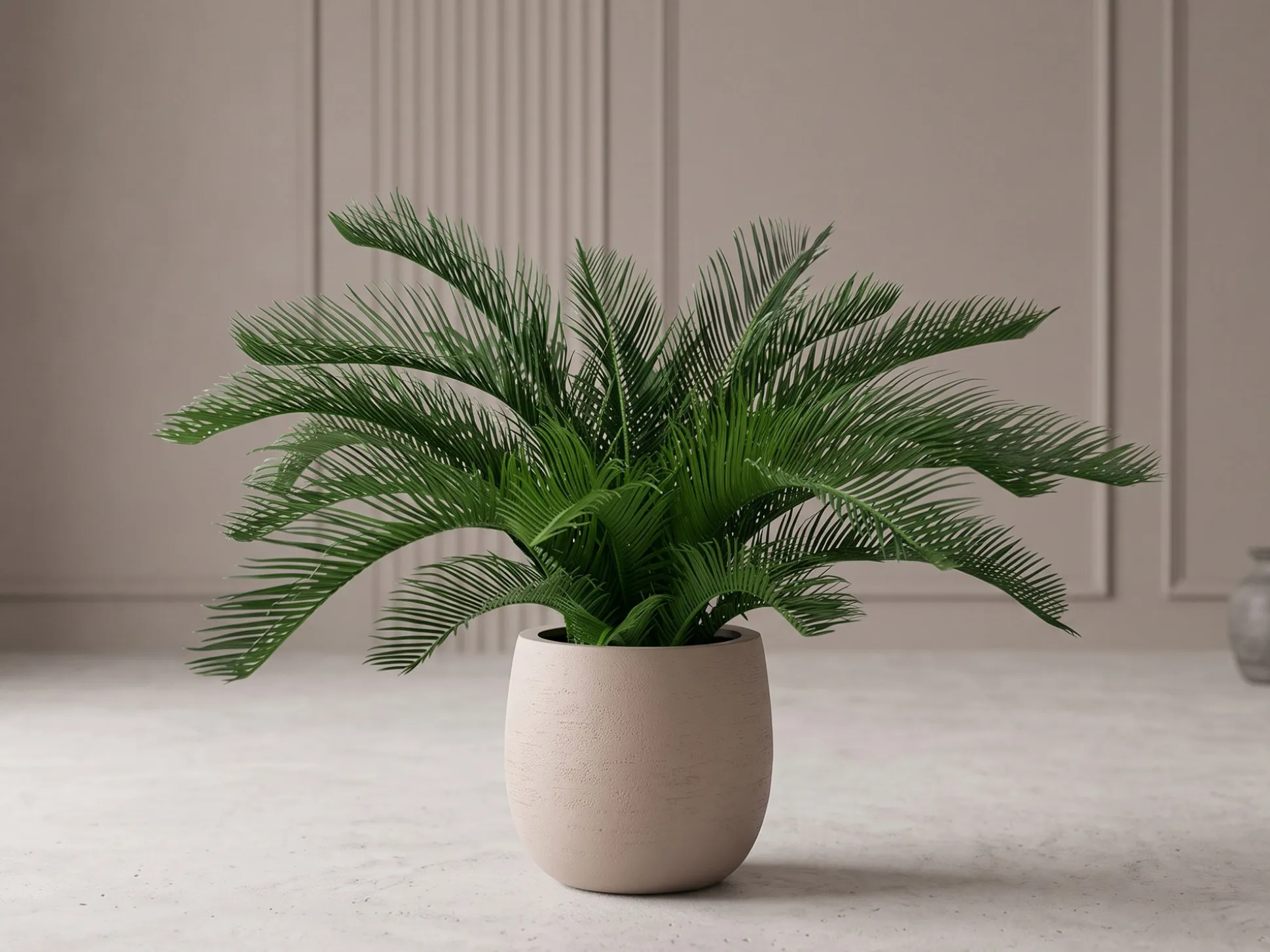 Designplants/Luca Lifestyle Cycas palm kunstplant (h:60cm) met Terreno Tall Balloon bloempot