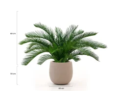 Designplants/Luca Lifestyle Cycas palm kunstplant (h:60cm) met Terreno Tall Balloon bloempot