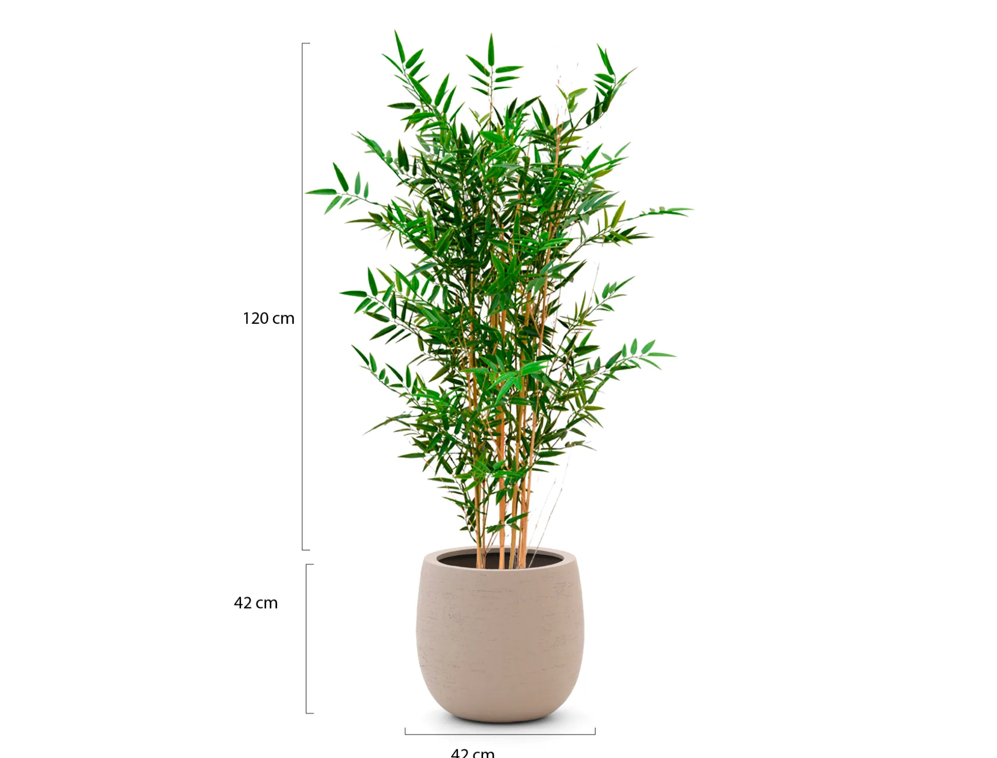 Designplants/Luca Lifestyle Japanse Bamboe kunstplant (h:120cm) met Terreno Balloon bloempot