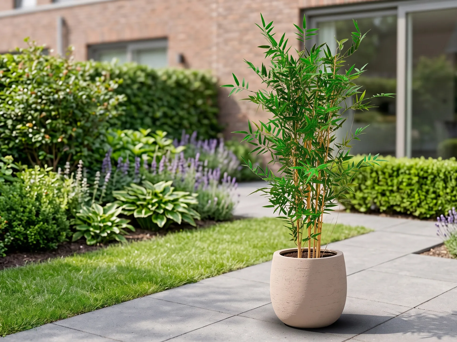 Designplants/Luca Lifestyle Japanse Bamboe kunstplant (h:120cm) met Terreno Balloon bloempot