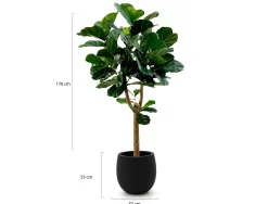 Designplants/Luca Lifestyle Lyrata Y kunstboom (h:170cm) met Grigio Balloon bloempot