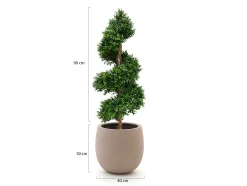 Designplants/Luca Lifestyle Buxus spiraal kunstboom (h:140cm) met Terreno Tall Balloon bloempot