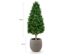 Designplants/Luca Lifestyle Buxus tower kunstplant (h:140cm) met Grigio Balloon bloempot
