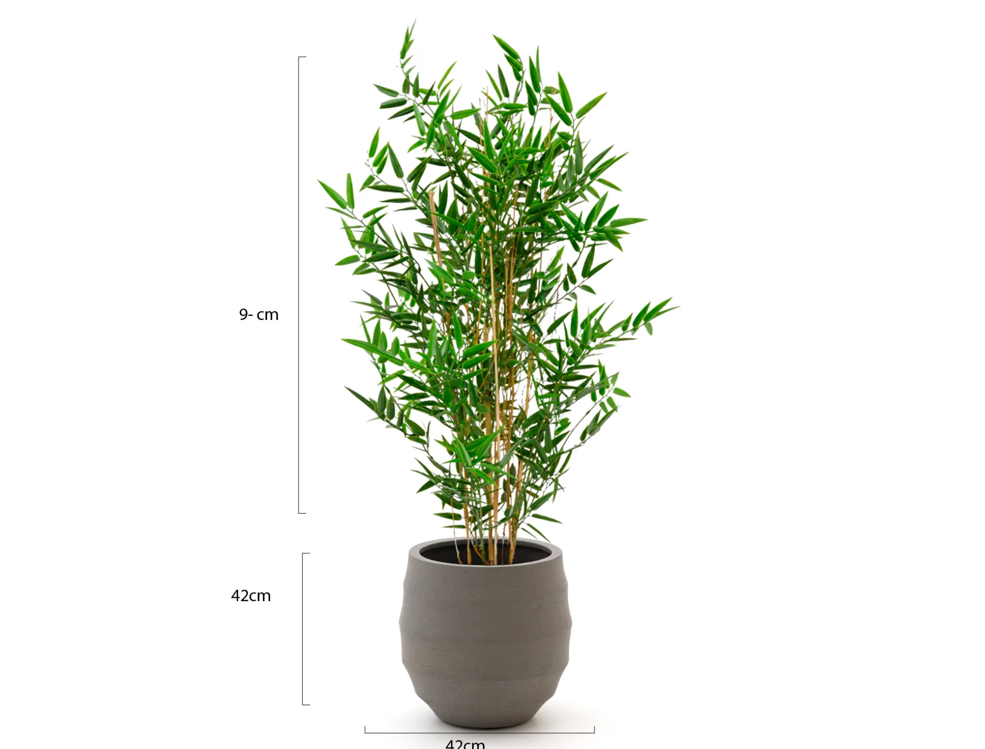 Designplants/Luca Lifestyle Japanse Bamboe kunstplant (h:90cm) met Bordo Balloon bloempot