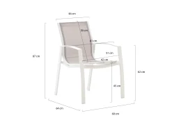 Forza Altea/Fidenza 160cm dining tuinset 5-delig stapelbaar