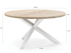 Forza Altea/ROUGH-Y ø150cm dining tuinset 7-delig stapelbaar