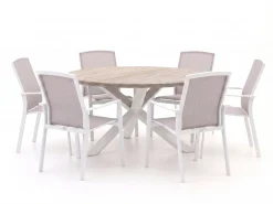 Forza Altea/ROUGH-Y ø150cm dining tuinset 7-delig stapelbaar