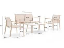 Forza Asmonte stoel-bank loungeset 4-delig