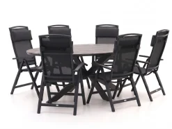 Forza Capri/Fidenza ovaal 220cm dining tuinset 7-delig verstelbaar