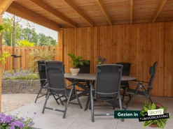 Forza Capri/Fidenza ovaal 220cm dining tuinset 7-delig verstelbaar