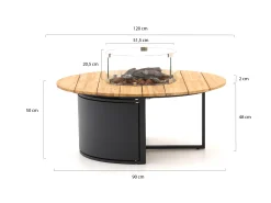 Forza Cecita/Cosiloft hoek loungeset met vuurtafel 6-delig