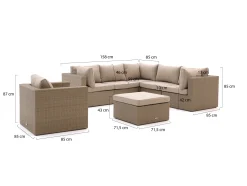 Forza Cecita hoek loungeset 7-delig 6-zits