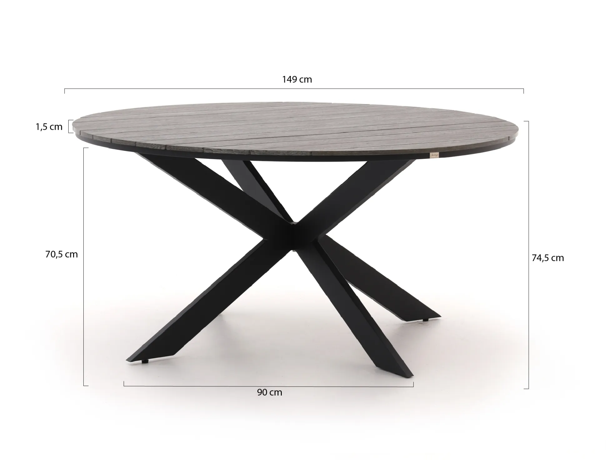 Forza Centallo/Fidenza ø149cm dining tuinset 7-delig stapelbaar