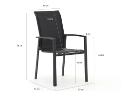 Forza Centallo/Fidenza ø149cm dining tuinset 7-delig stapelbaar