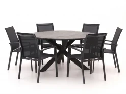 Forza Centallo/Fidenza ø149cm dining tuinset 7-delig stapelbaar