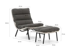 Forza Marradi lounge tuinstoel met voetenbank