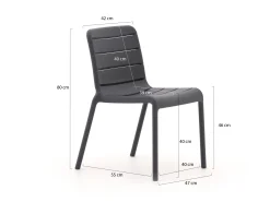 Forza Narni/Fidenza 220cm dining tuinset 7-delig stapelbaar