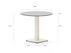 Forza Orta tuintafel ø80cm (h:73cm)