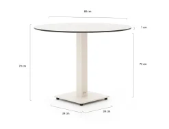 Forza Orta tuintafel ø80cm (h:73cm)