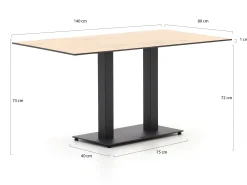 Forza Orta tuintafel 140x80x73cm
