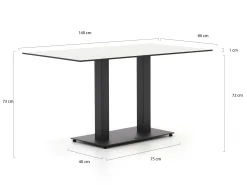 Forza Orta tuintafel 140x80x73cm