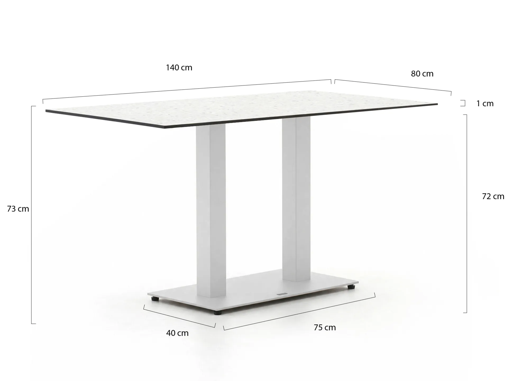 Forza Orta tuintafel 140x80x73cm