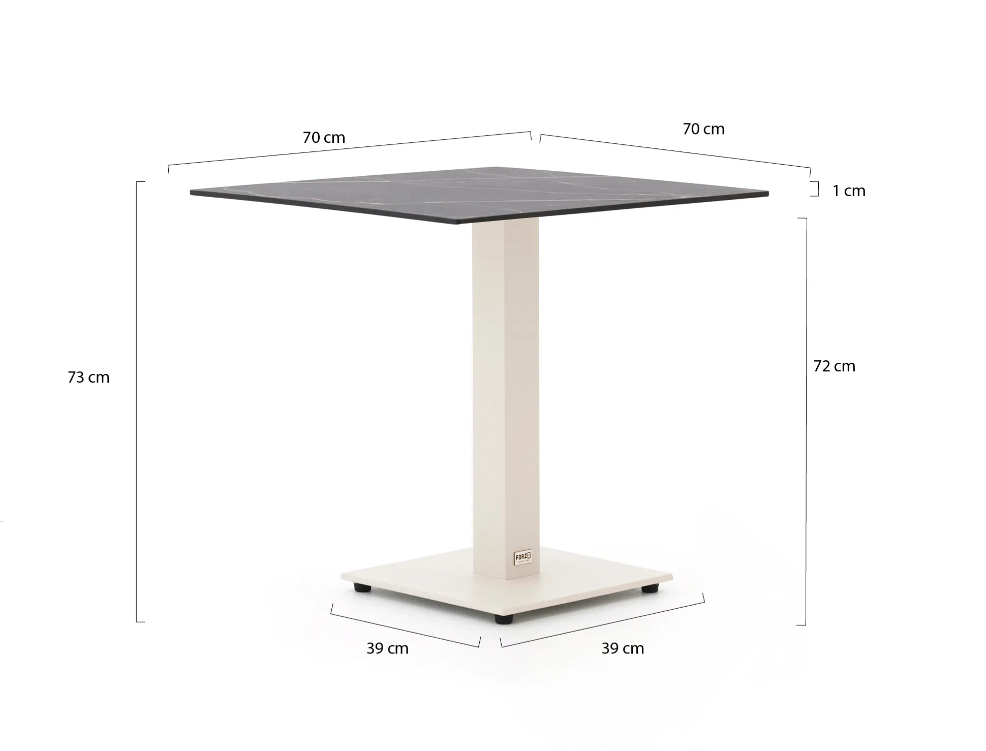 Forza Orta tuintafel 70x70x73cm