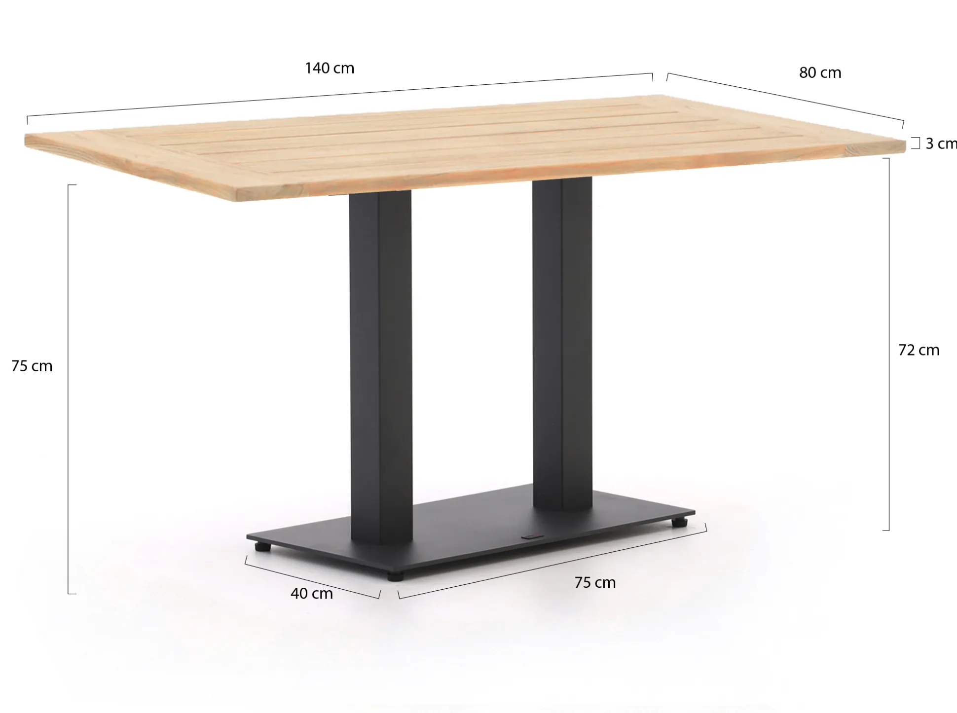 Forza Orta tuintafel 140x80x75cm