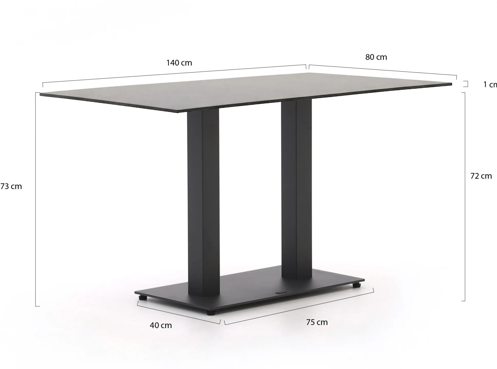 Forza Orta tuintafel 140x80x73cm